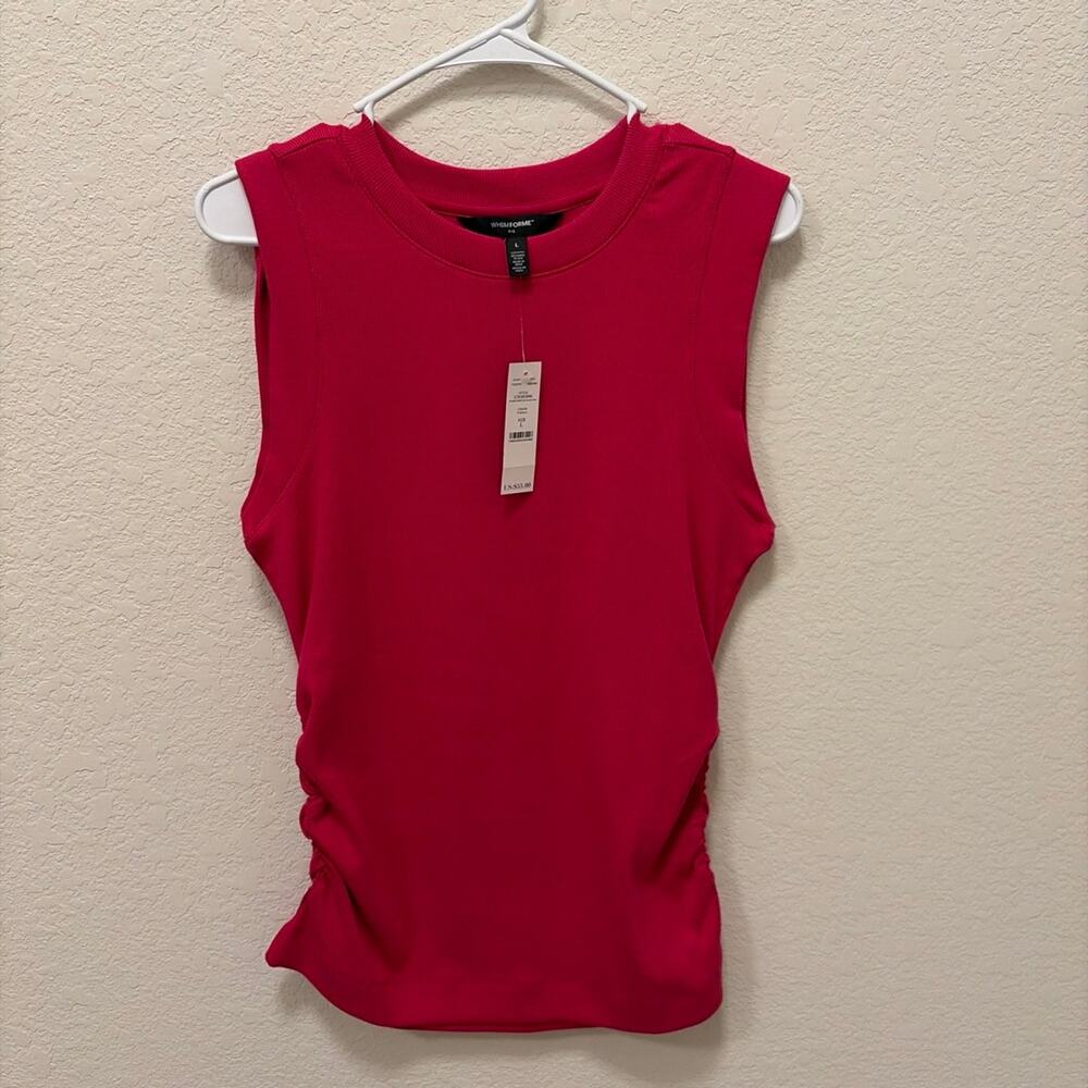 WHBM For Me Ribbed Ruched Side Tank